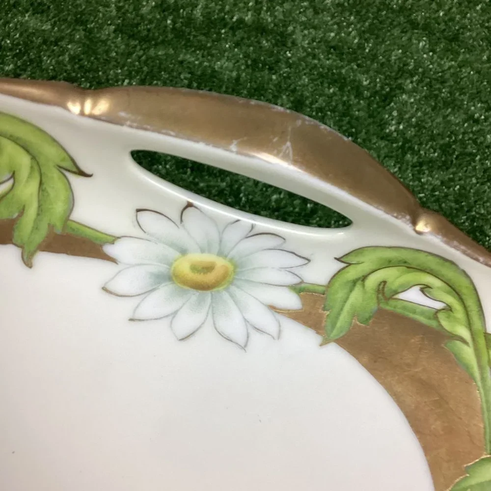Antique Bavaria Porcelain Hand Painted Daisy Platter Small